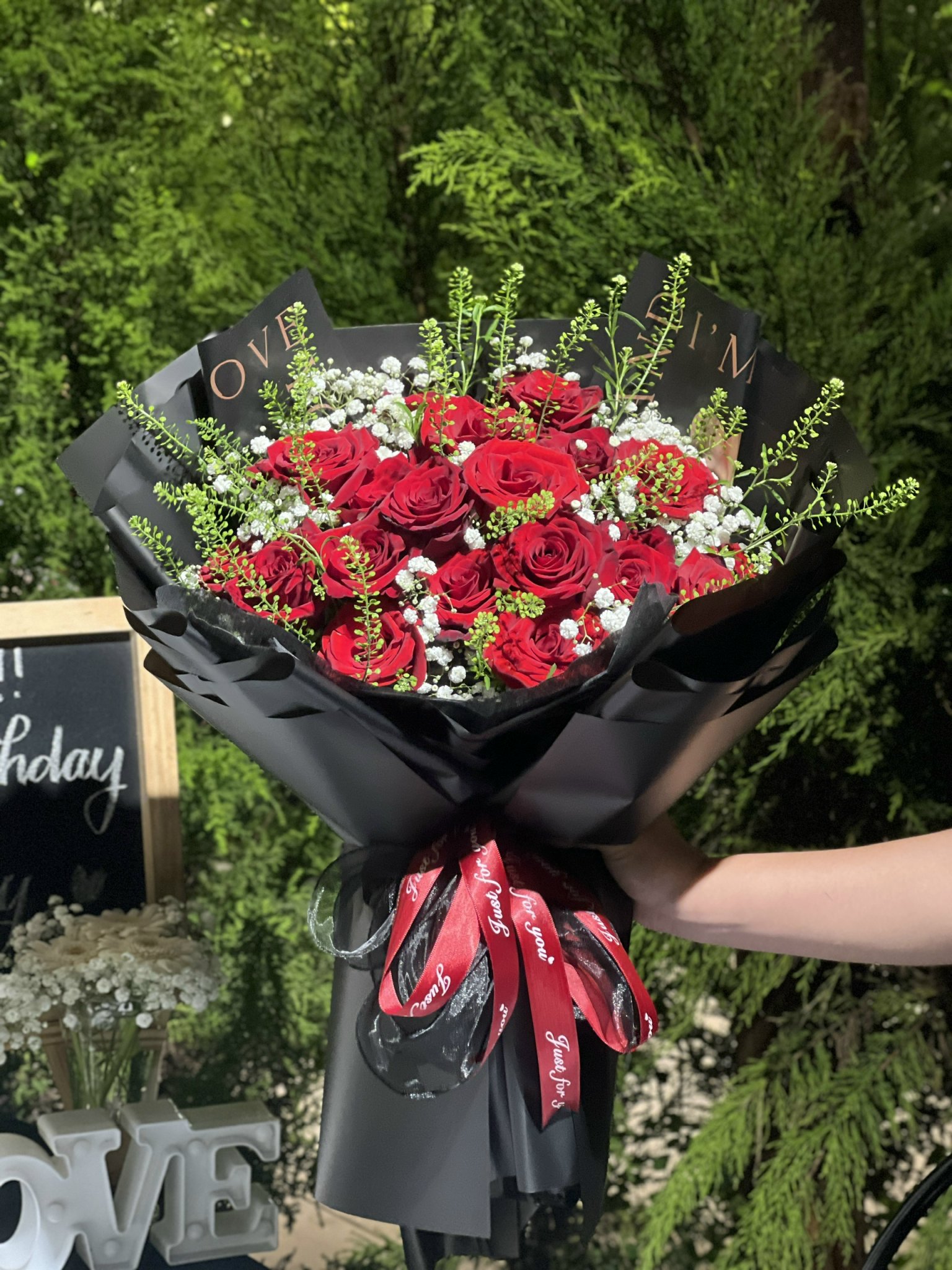 mẫu bó hoa hồng đỏ đẹp