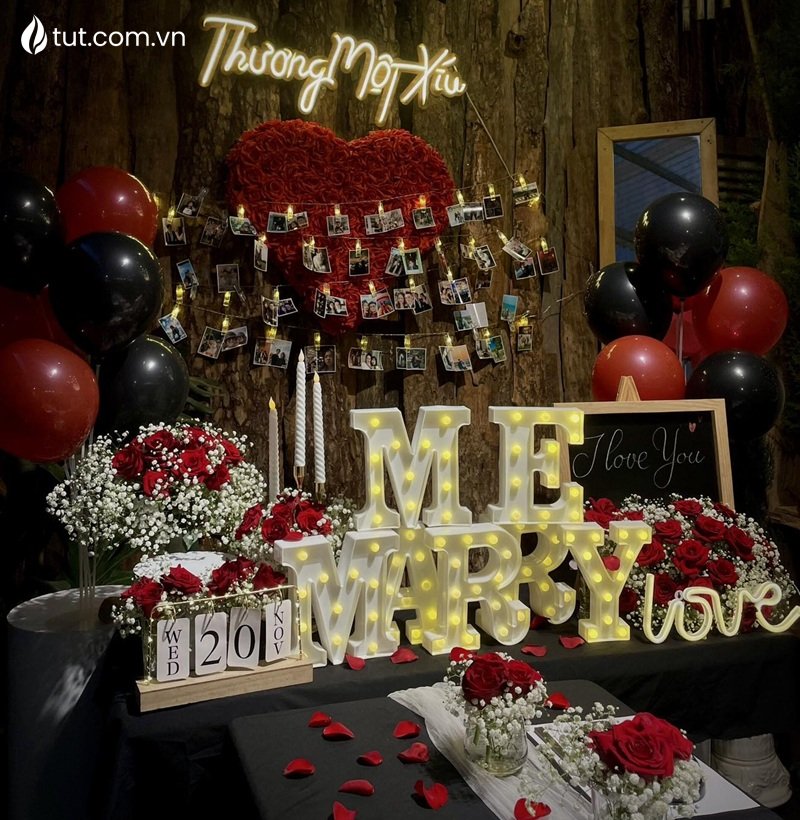 trang trí cầu hôn lãng mạn riêng tư tại đà lạt