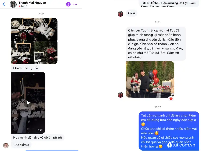 Tương tác với những feedback từ khách hàng mỗi ngày cũng là niềm vui của quán tin nhắn feedback từ khách hàng
